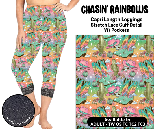 Preorder! Closes 5/12. ETA August. Chasin' Rainbows Lace Cuff Capris w/ Pockets