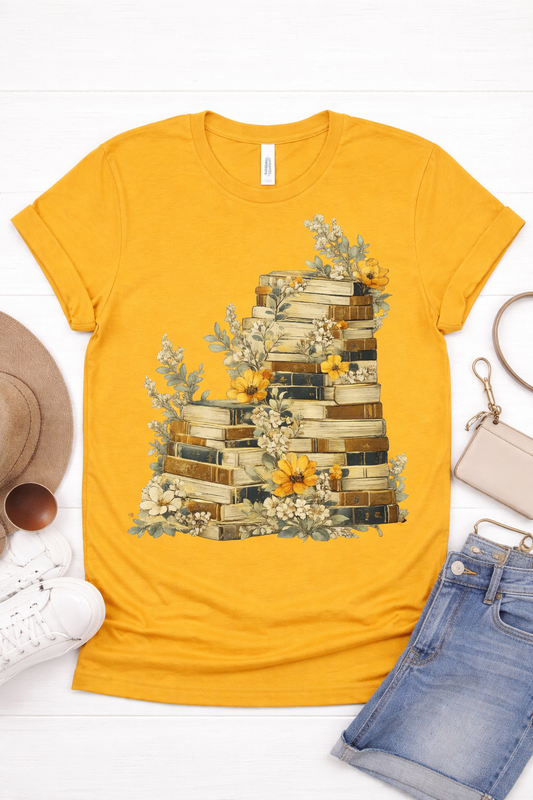 FLORAL BOOKS TEE