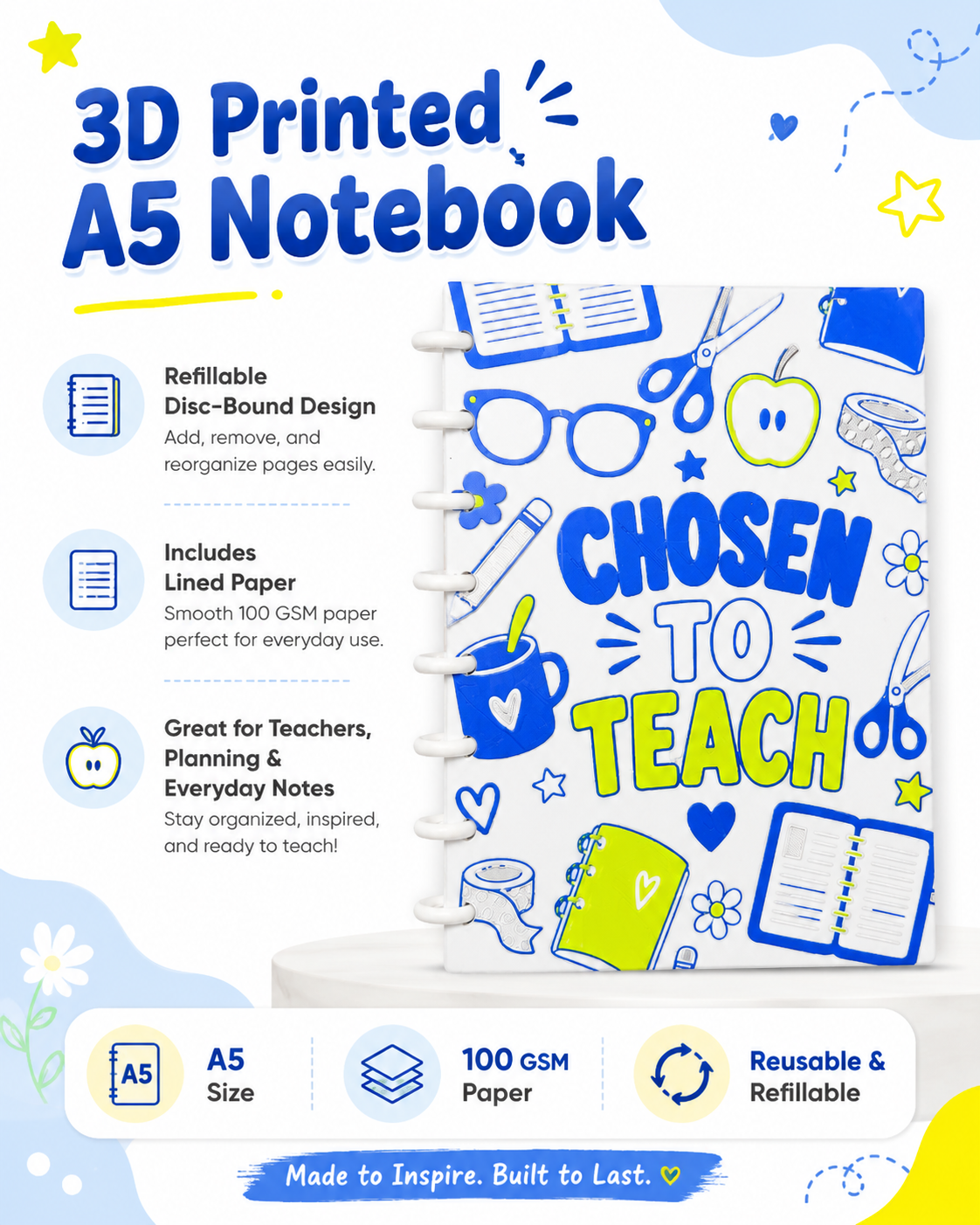JUST AS SANE NOTEBOOK- 3D PRINTED REFILLABLE NOTEBOOK