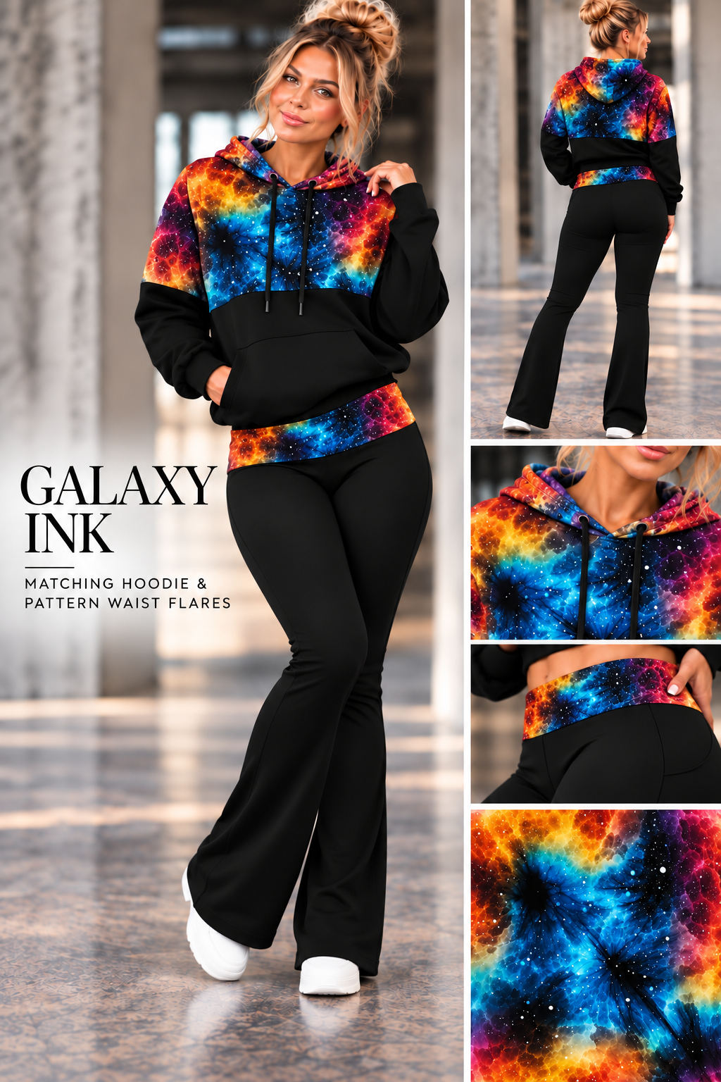 GALAXY INK-PATTERN BLOCK HOODIE-PREORDER CLOSING 10/9, ETA LATE DEC.