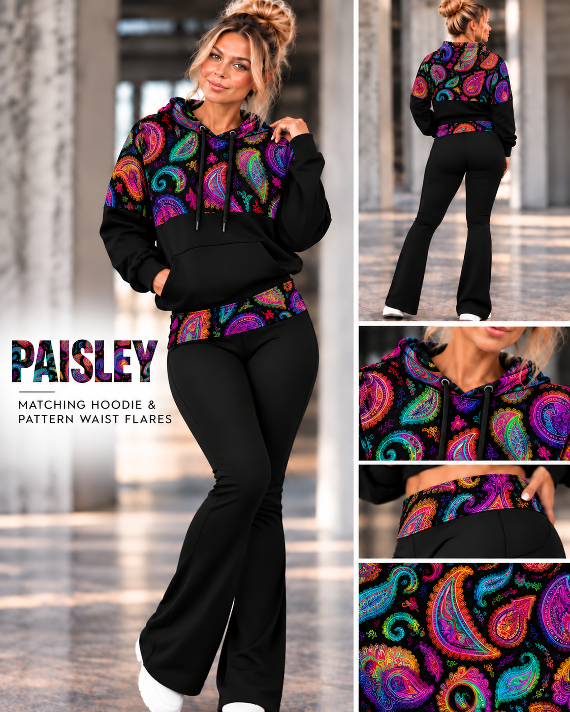 PAISLEY-PATTERN BLOCK HOODIE-PREORDER CLOSING 10/9, ETA LATE DEC.