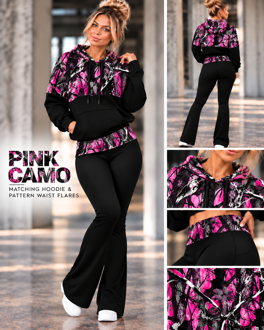 PINK CAMO-PATTERN BLOCK HOODIE-PREORDER CLOSING 10/9, ETA LATE DEC.