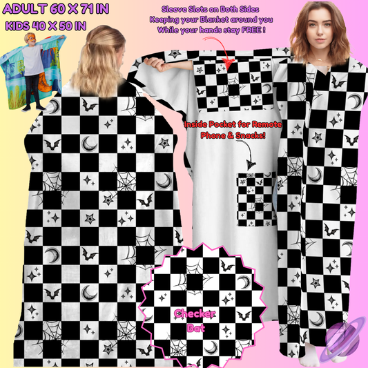 WEARABLE THROW RUN-CHECKER BAT-PREORDER CLOSING 8/31-  ETA LATE NOV./EARLY DEC.