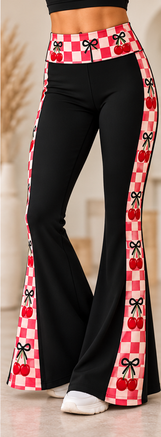 CHERRY CHECK-YOGA FLARES (MIX EDIT PREORDER CLOSING 10/30, ETA END DEC.)