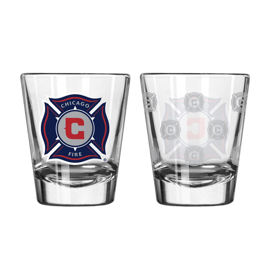 Chicago Fire Satin Etch 16 Oz. Pint Glasses