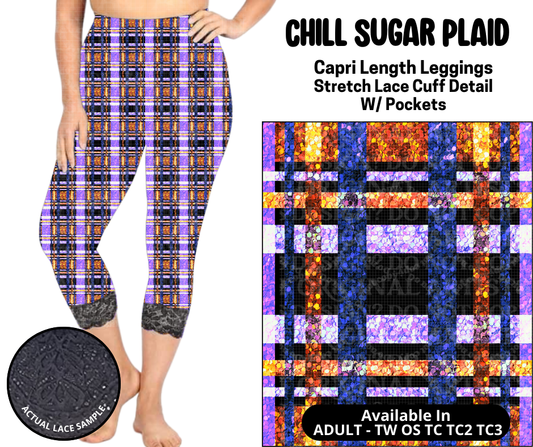 Preorder! Closes 5/12. ETA August. Chill Sugar Plaid Lace Cuff Capris w/ Pockets
