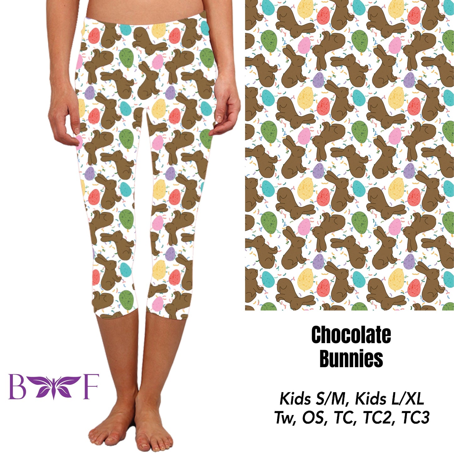 Chocolate Bunny kids leggings with pockets