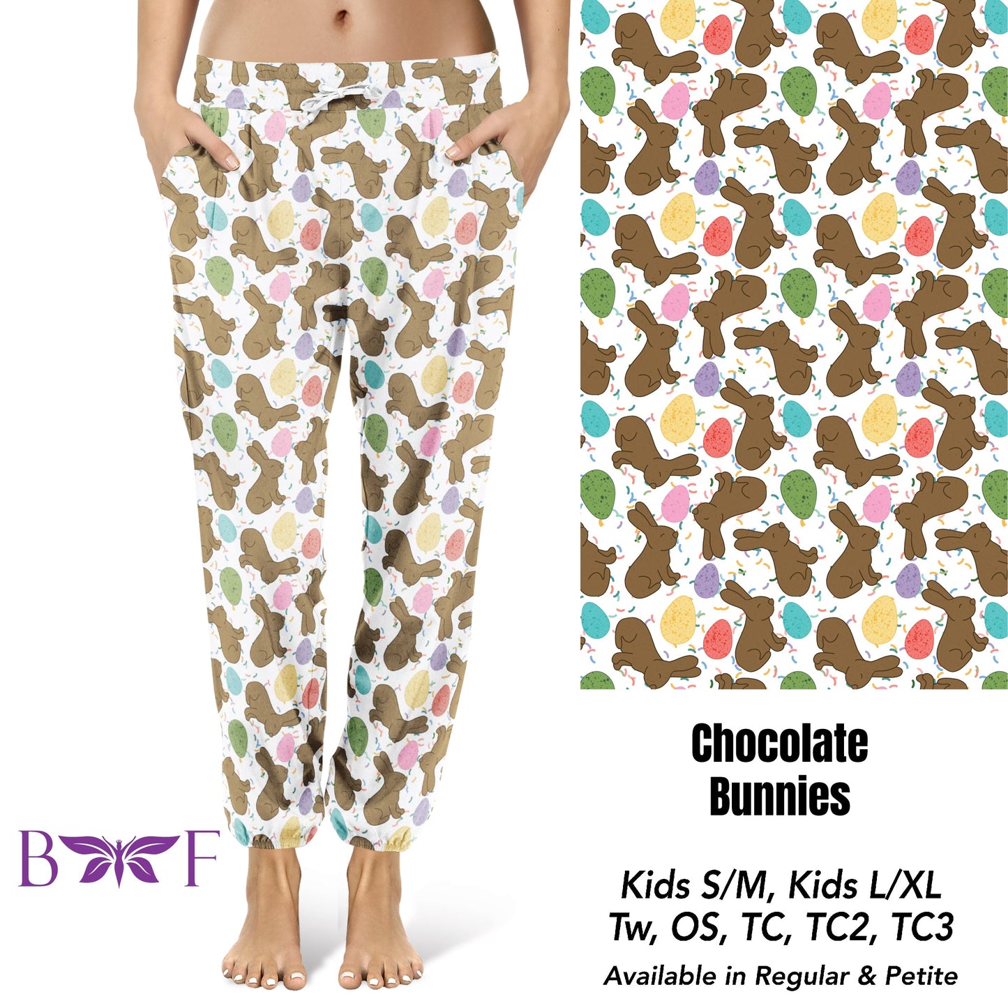 Chocolate Bunny kids leggings with pockets