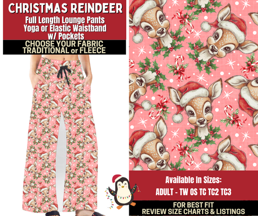 Preorder! Closes 9/4. ETA Dec. Christmas Reindeer Lounge Pants Choose Fleece or Traditional