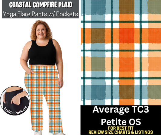 Coastal Campfire Plaid Yoga Flare Pants
