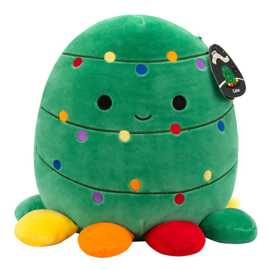 Squishmallows Colm Green Octopus With String Lights And Multicolored Tentacles 12" Christmas Edition Stuffed Plush