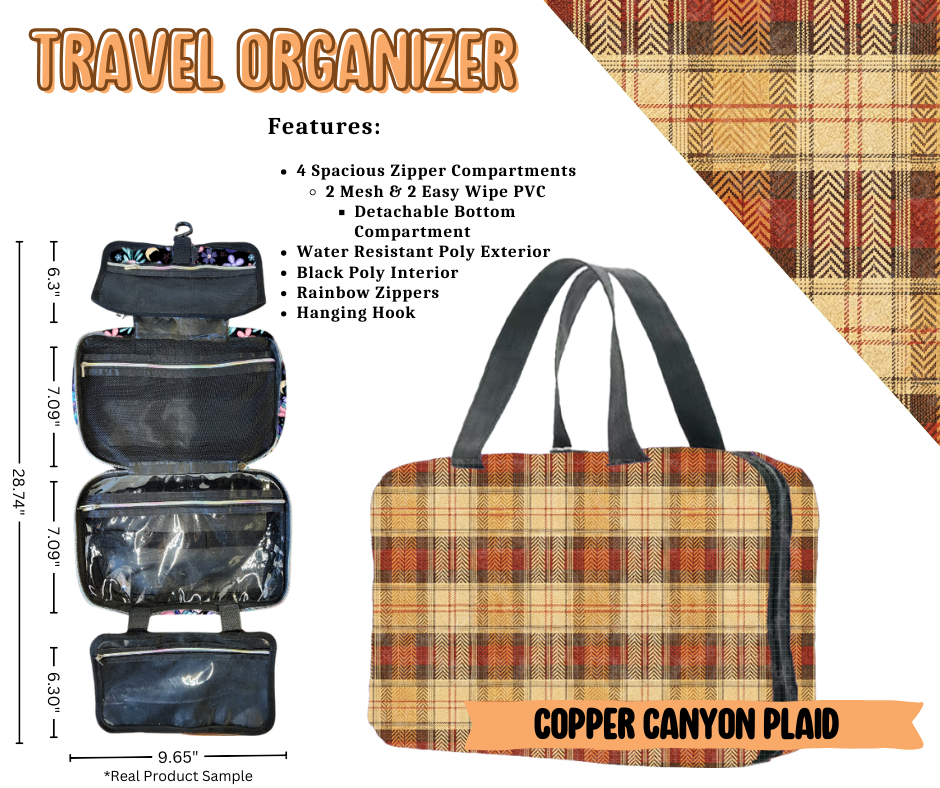 Copper Canyon Plaid Travel Organizer