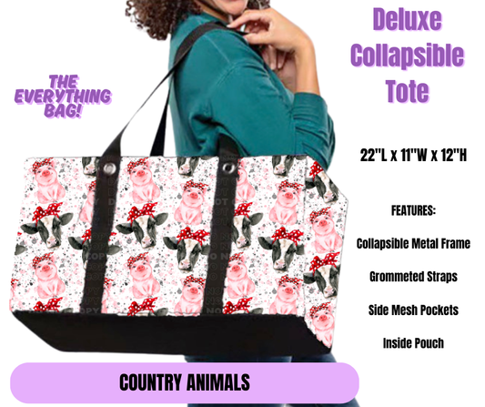 Preorder! Closes 5/19. ETA August. Country Animals Collapsible Tote