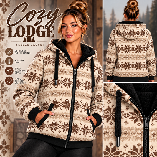 Cozy Lodge-FLEECE LINED HOODED JACKET-PREORDER CLOSING 11/9, ETA LATE JAN.