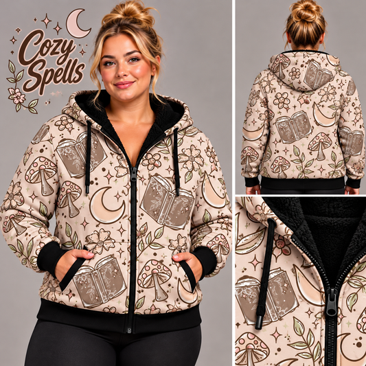Cozy Spells-FLEECE LINED HOODED JACKET-PREORDER CLOSING 11/9, ETA LATE JAN.