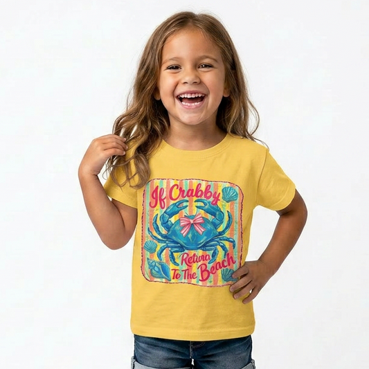 Return To Beach If Crabby Youth Graphic Tshirt