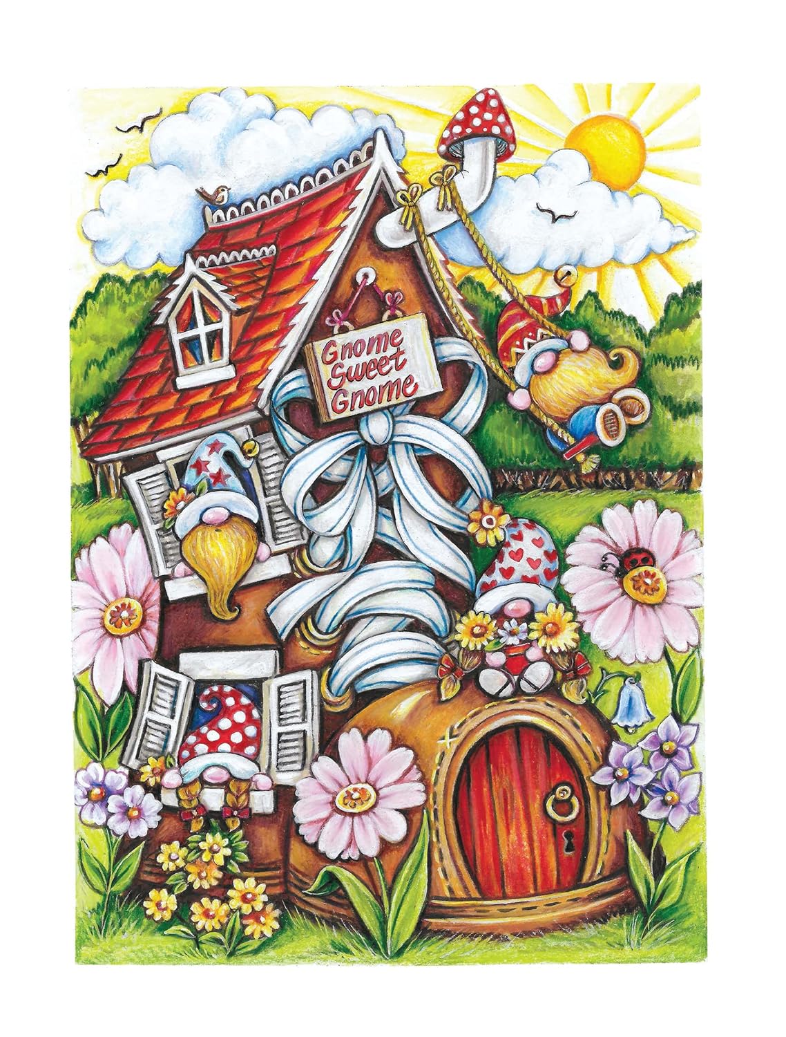 Creative Haven Gnome Sweet Gnome Coloring Book (Spiral Bound)