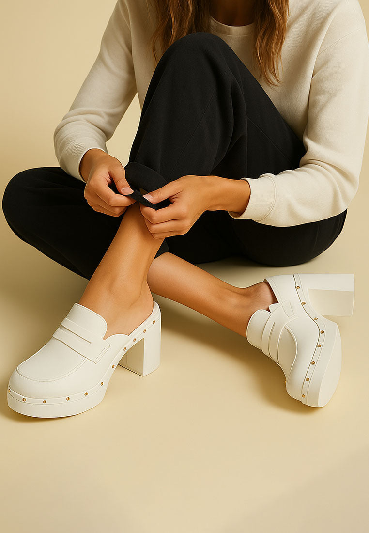 Lyrac Recycled Leather Platform Clogs
