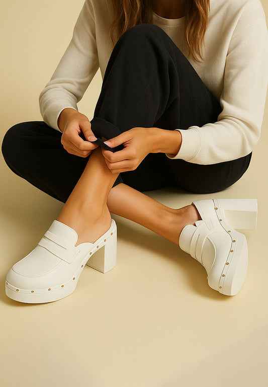 Lyrac Recycled Leather Platform Clogs