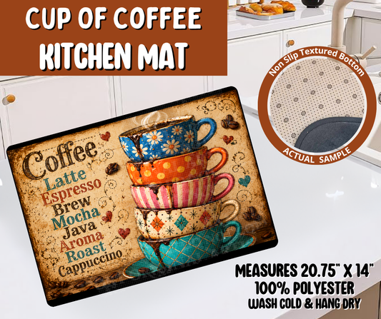 Preorder! Closes 10/19. ETA Jan. Cup Of Coffee Kitchen Mat