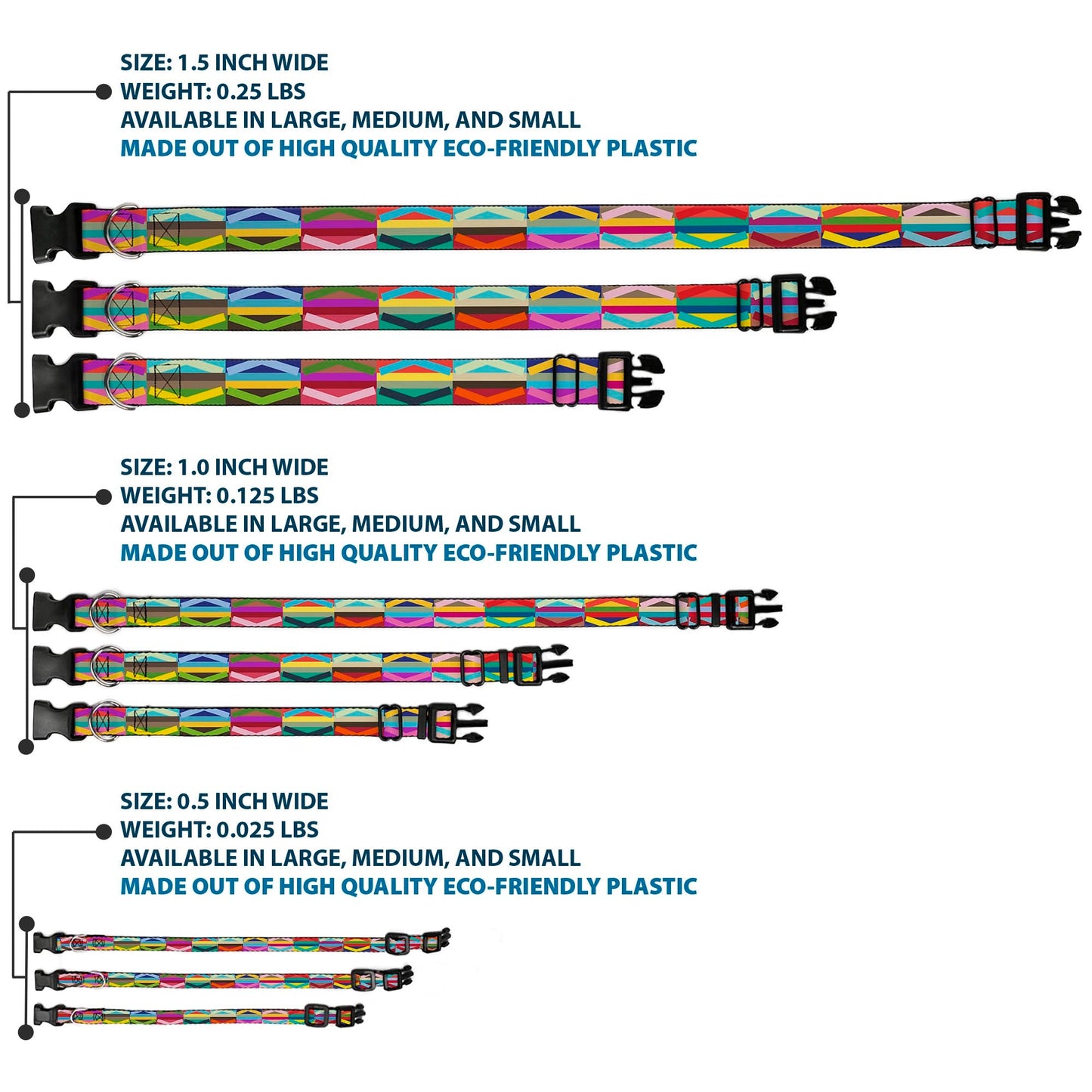 Plastic Clip Collar - Geometric10 Multi Color