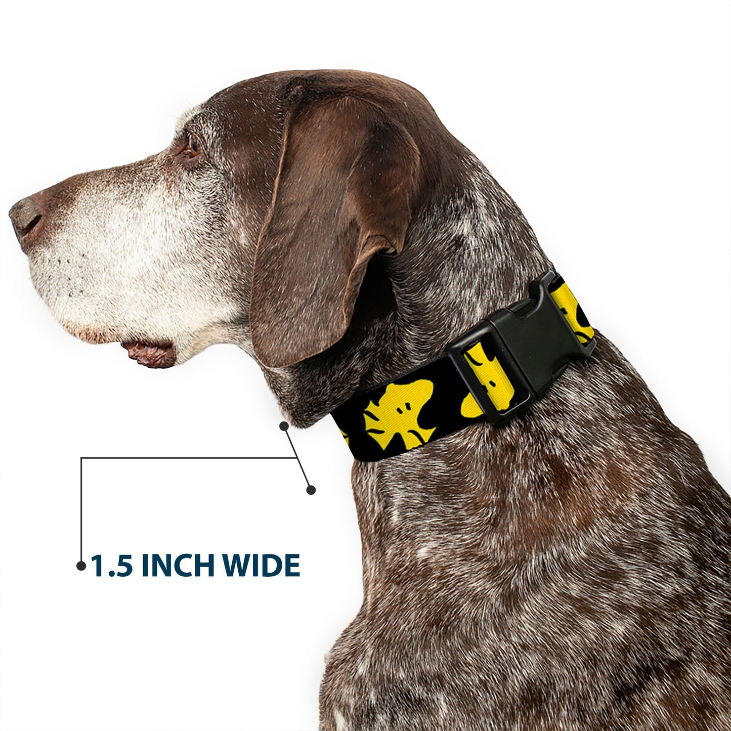 Plastic Clip Collar - Peanuts Woodstock Face Flip Black/Yellow