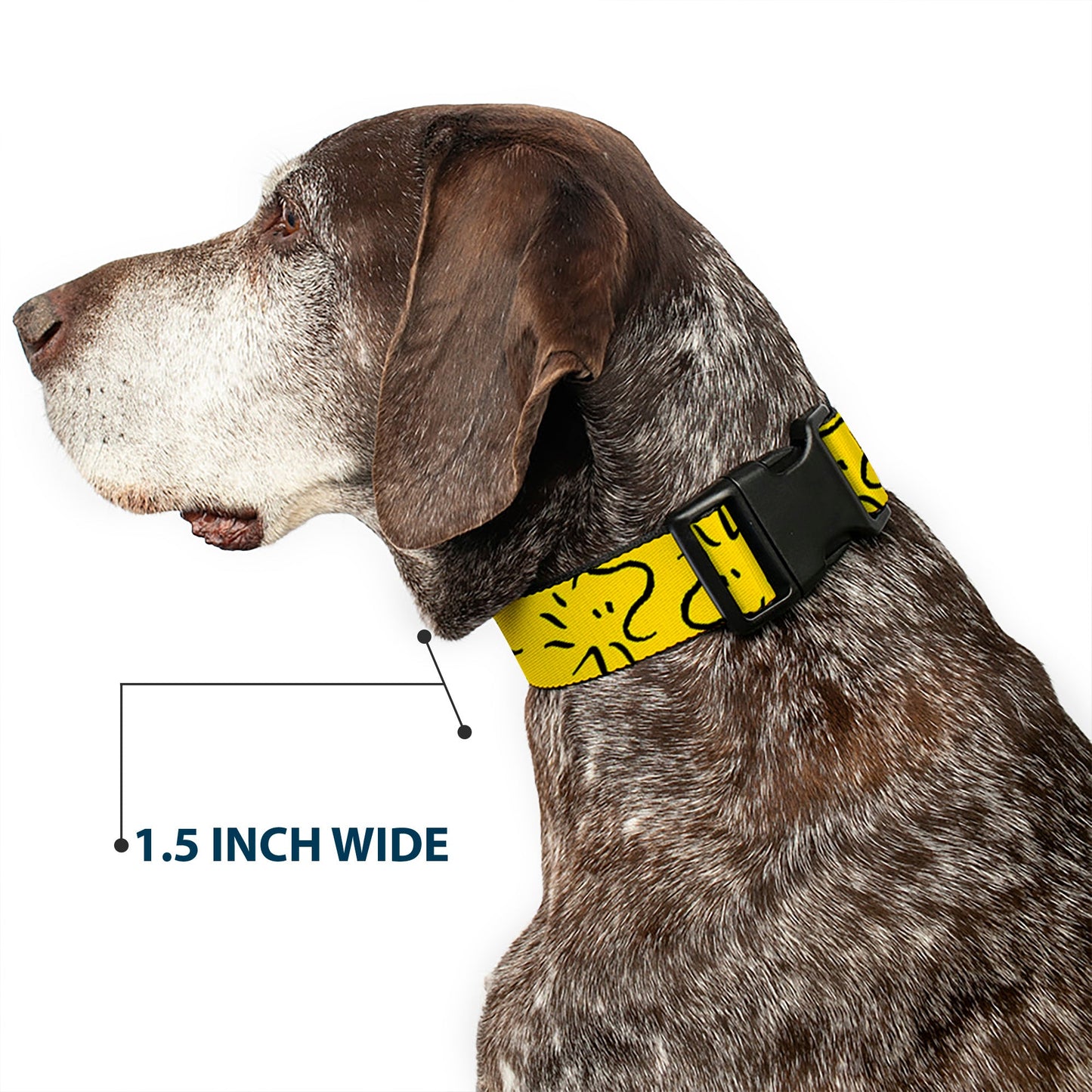 Plastic Clip Collar - Peanuts Woodstock Line Face Line Art Yellow/Black