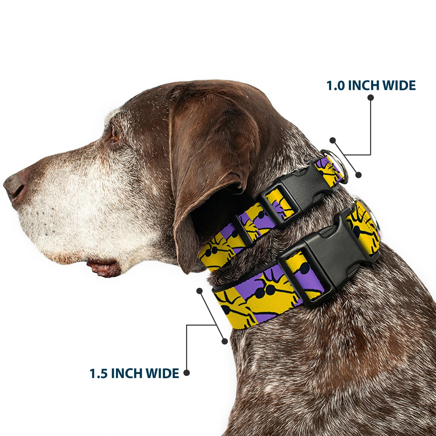 Plastic Clip Collar - Peanuts Woodstock Shades Pose Blocks Blue/Yellow/Black
