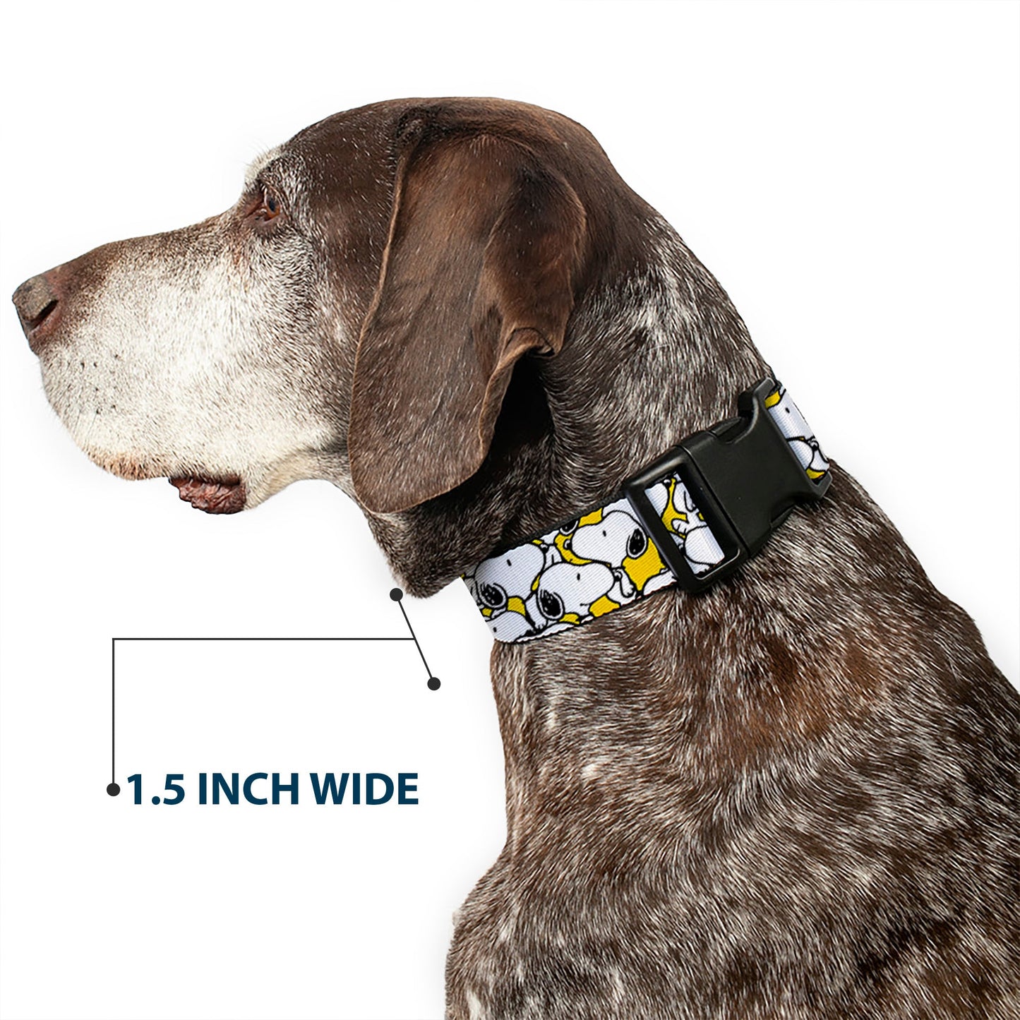 Plastic Clip Collar - Peanuts Snoopy Pose Stacked Yellow