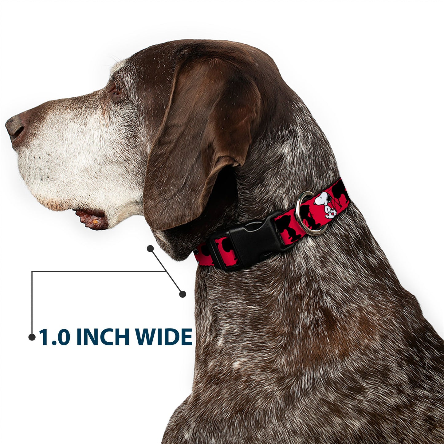 Plastic Clip Collar - Peanuts Snoopy Walking/Silhouette Pose Red/Black/White