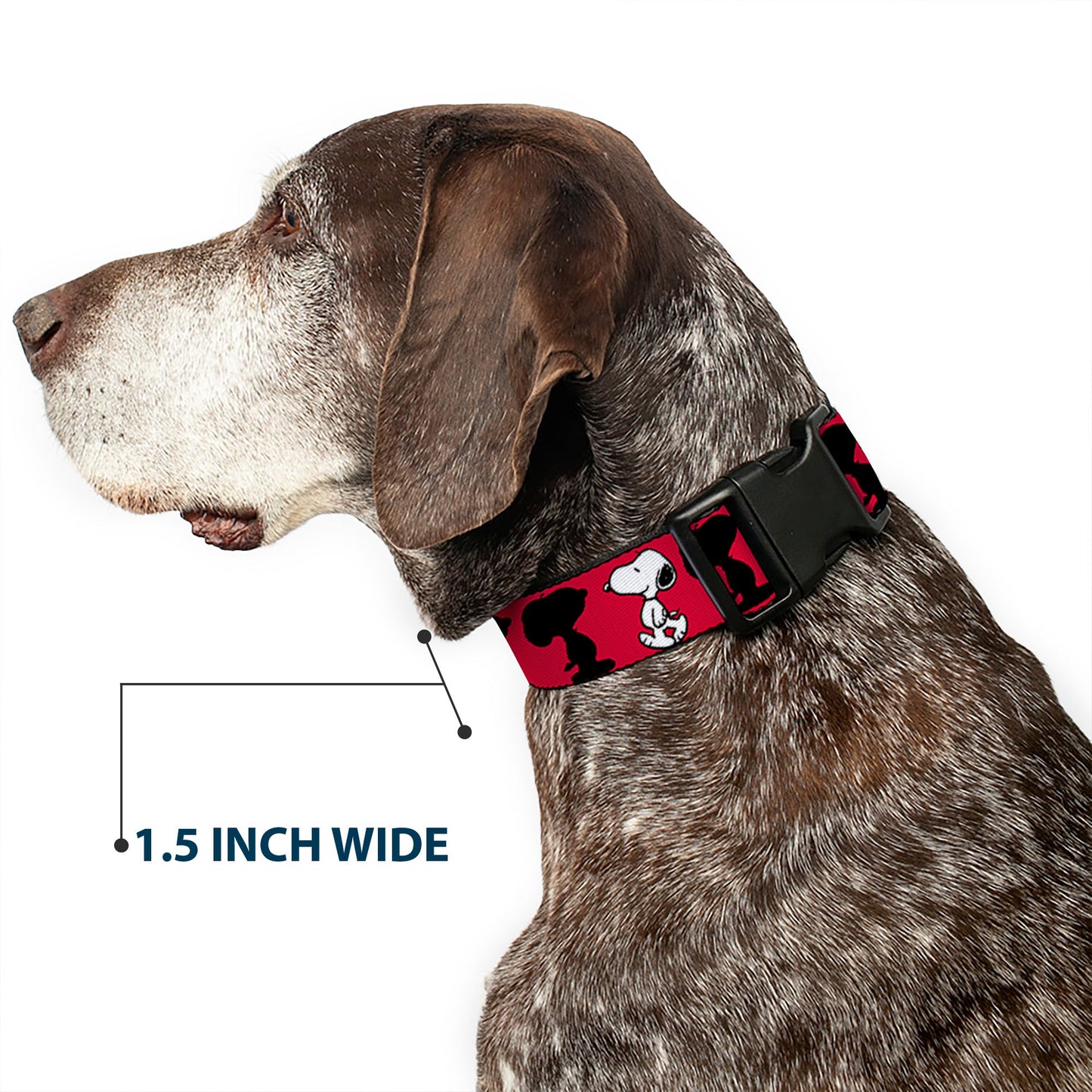 Plastic Clip Collar - Peanuts Snoopy Walking/Silhouette Pose Red/Black/White