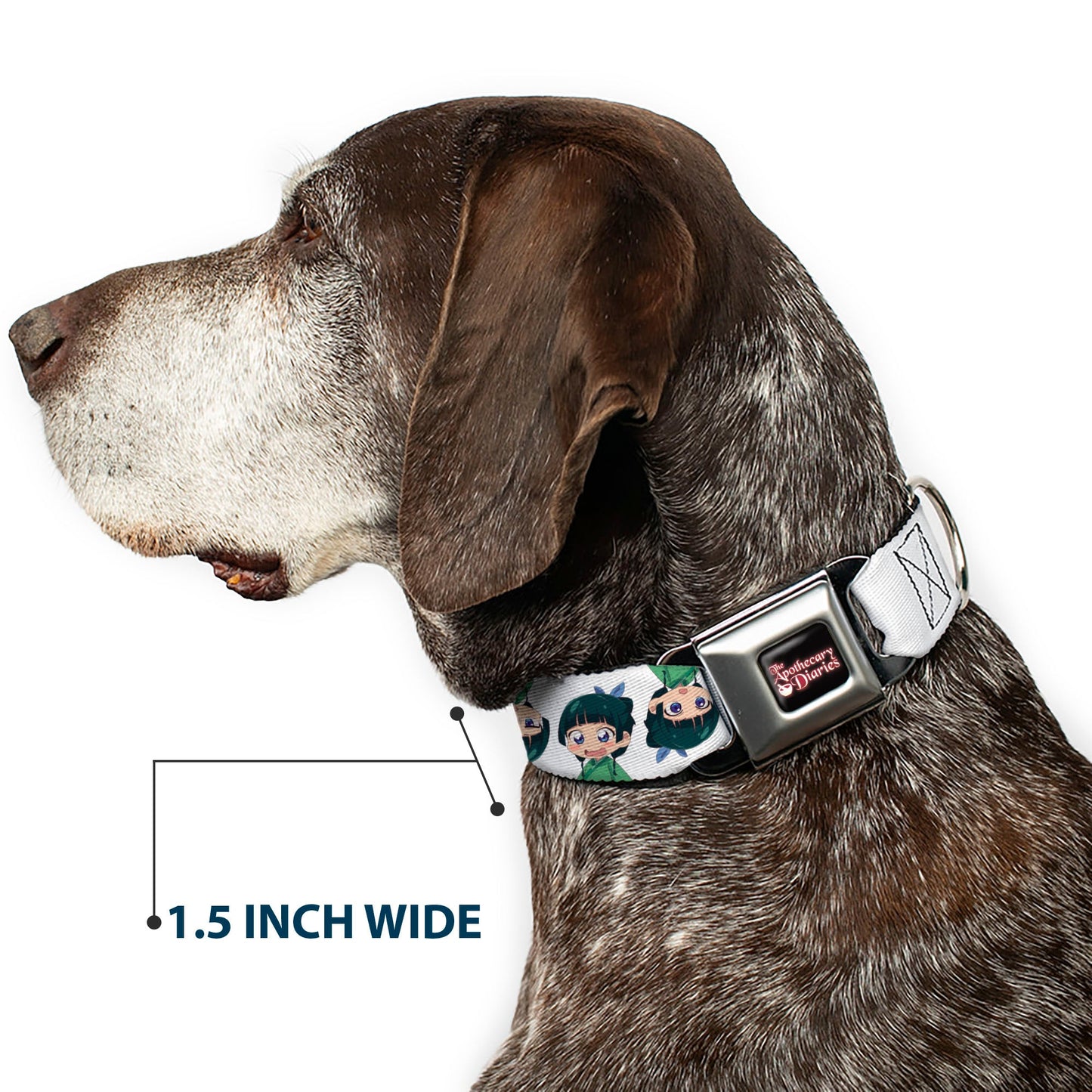 THE APOTHECARY DIARIES Title Logo Full Color Black/Red/White Seatbelt Buckle Collar - The Apothecary Diaries Chibi Maomao Expressions Flip White