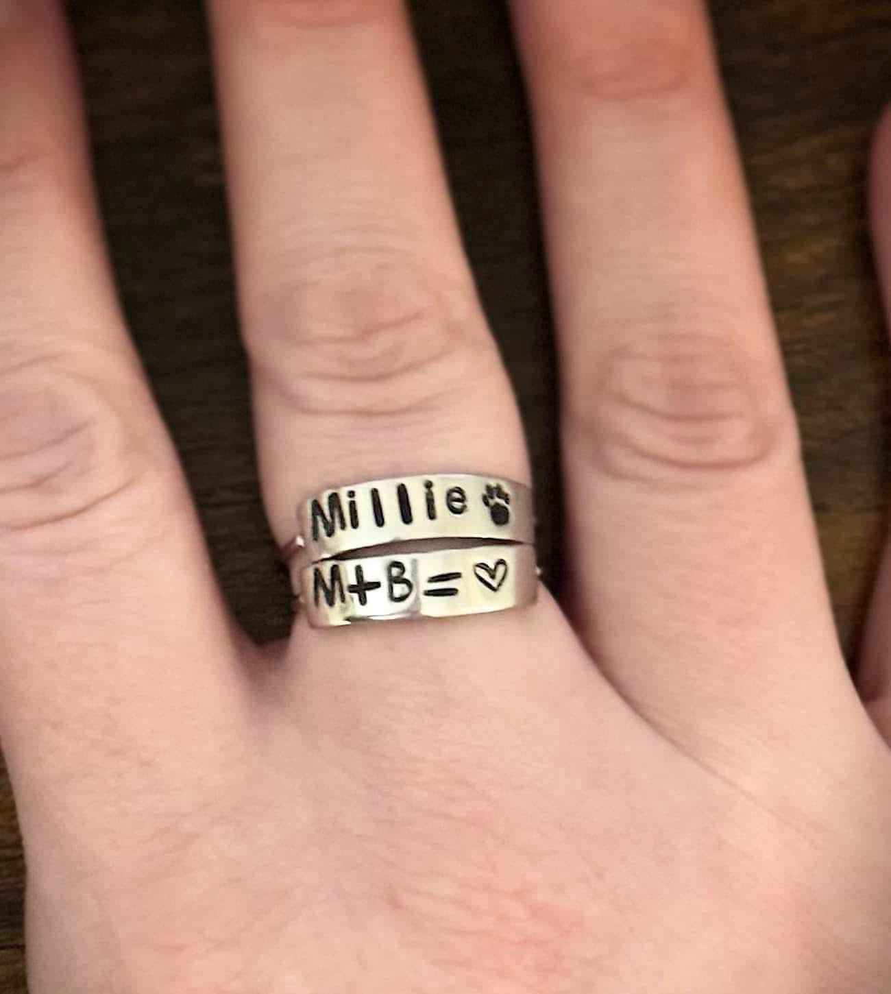 Custom Hand Stamped Ring (Preorder - Ships in 3-4 Weeks)