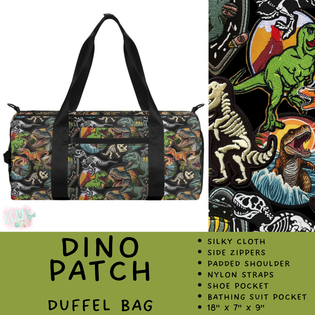 Batch #495 - Travel Collection - Closes 2/23 - ETA late April - Dino Patch Duffel Bag