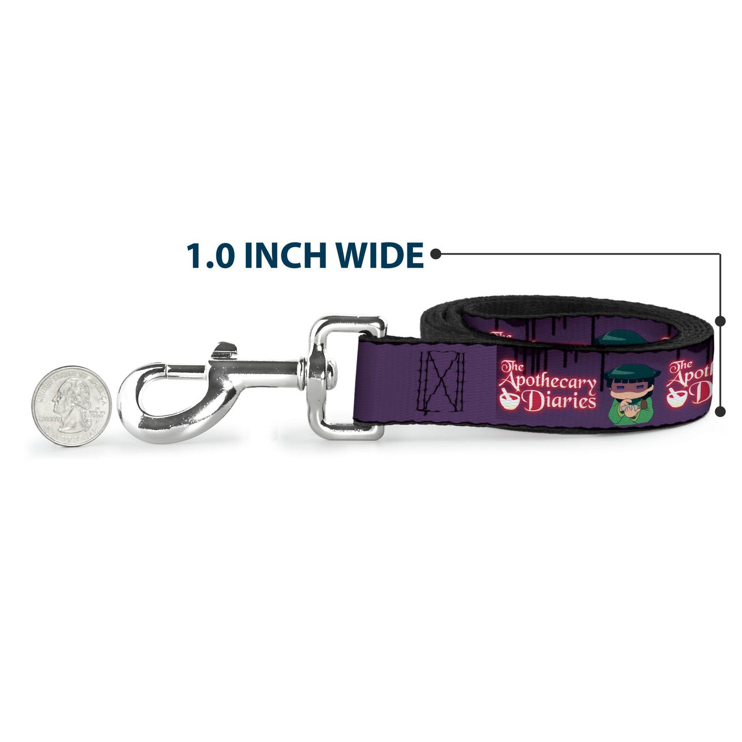 Dog Leash - THE APOTHECARY DIARIES Chibi Maomao Pose and Title Logo Purple