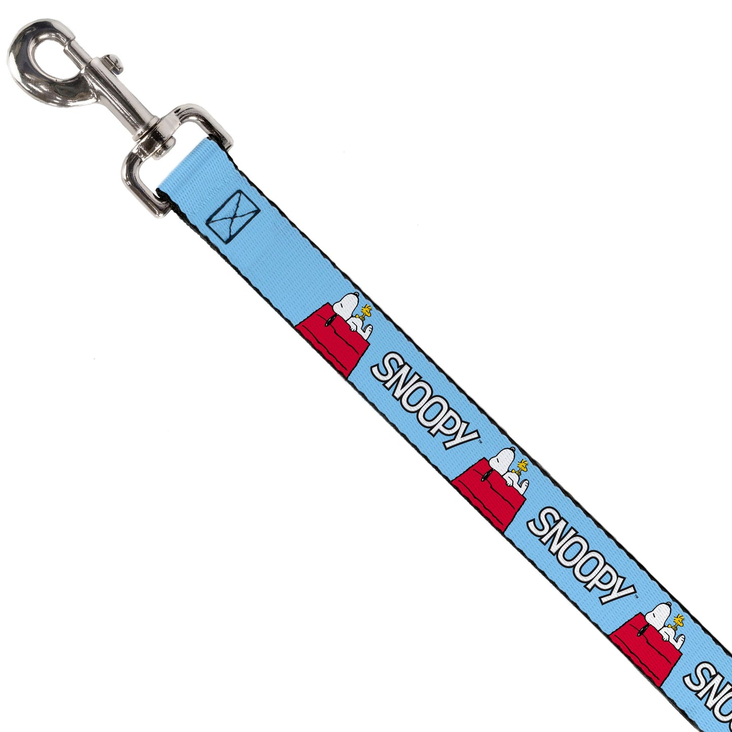Dog Leash - Peanuts Snoopy and Woodstock Dog House Pose and Text Sky Blue