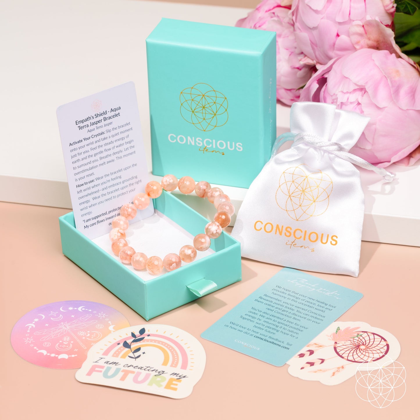 The Woman You’re Becoming - Sakura Flower Agate Bracelet