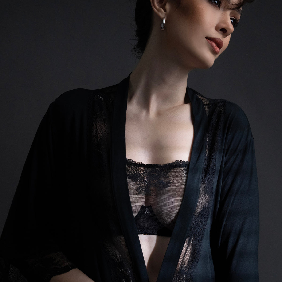 Nest LENZING TENCEL™ Modal & Lace Trim Short Robe