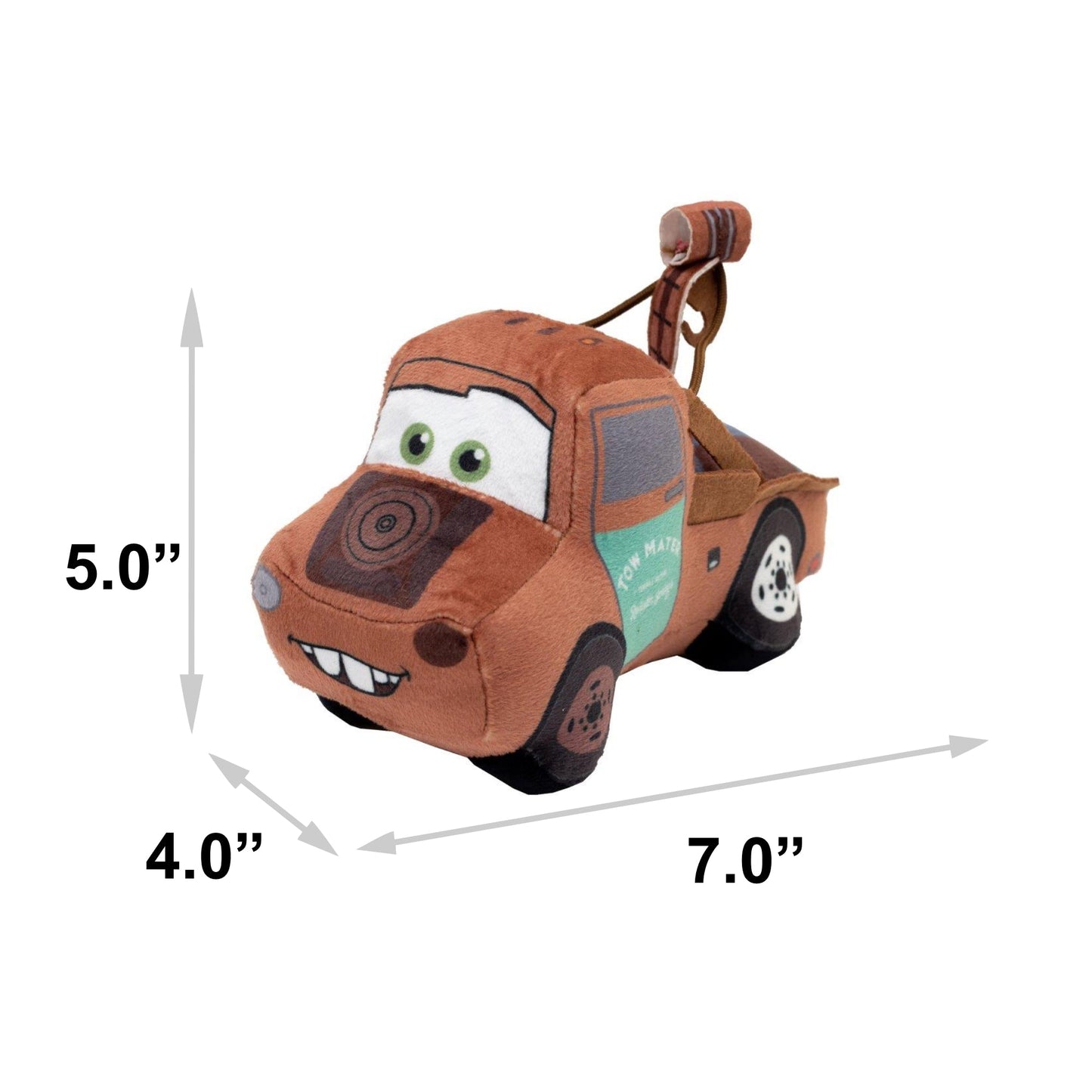 Dog Toy Squeaker Plush - Pixar Car Sir Tow Mater KG Tow Truck Replica