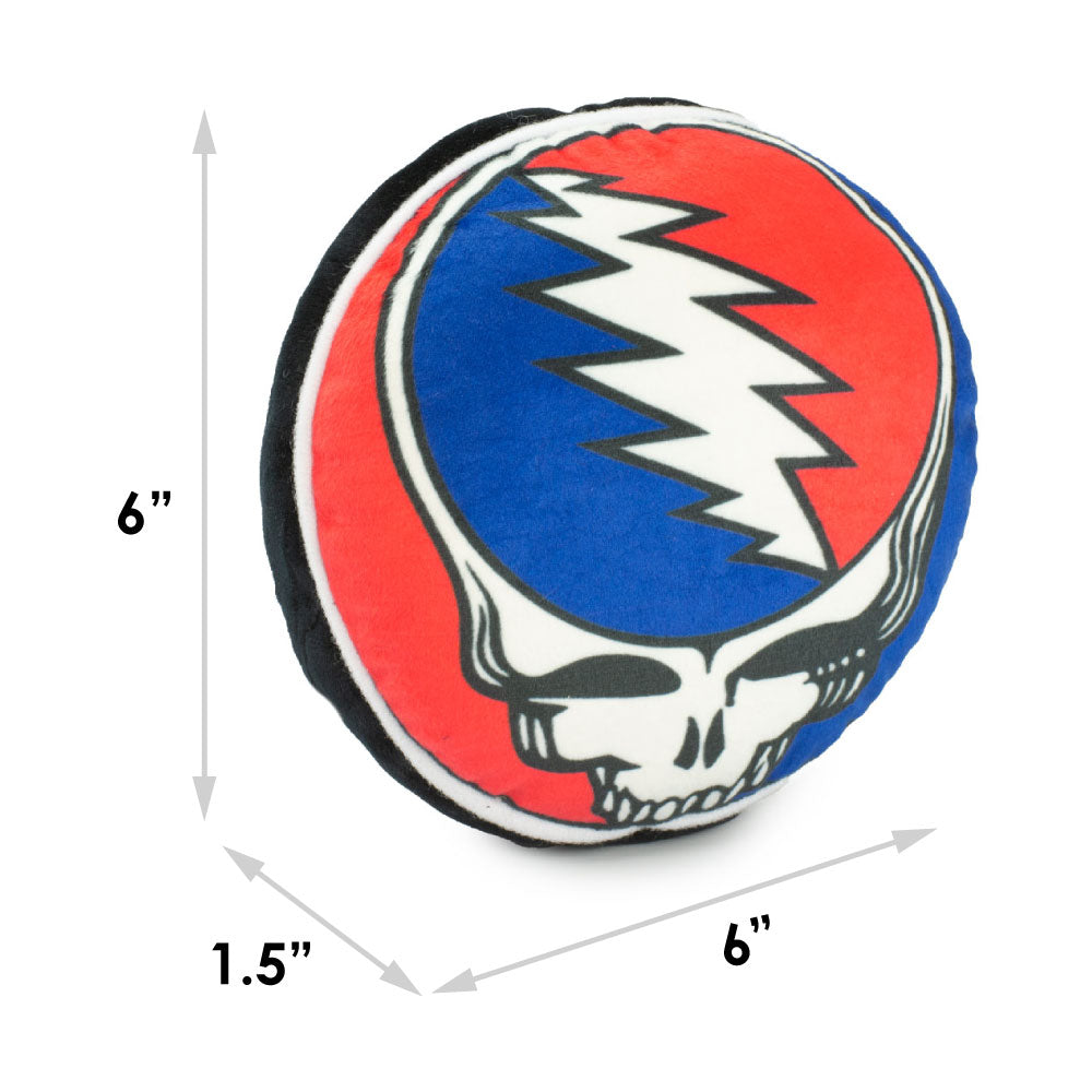 Dog Toy Squeaker Plush - Grateful Dead Steal Your Face Skull + GOOD OL GRATEFUL DEAD