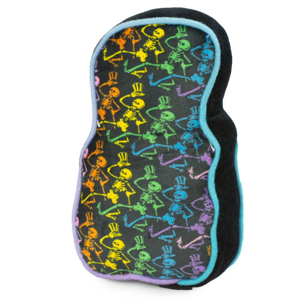 Dog Toy Squeaker Plush - Grateful Dead Skeleton Head Dancing Skeletons Black Multi Color