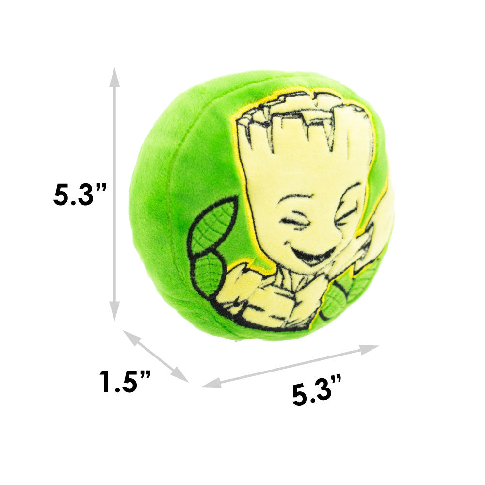 Dog Toy Squeaky Plush - Groot Happy Pose Leaves Greens Browns