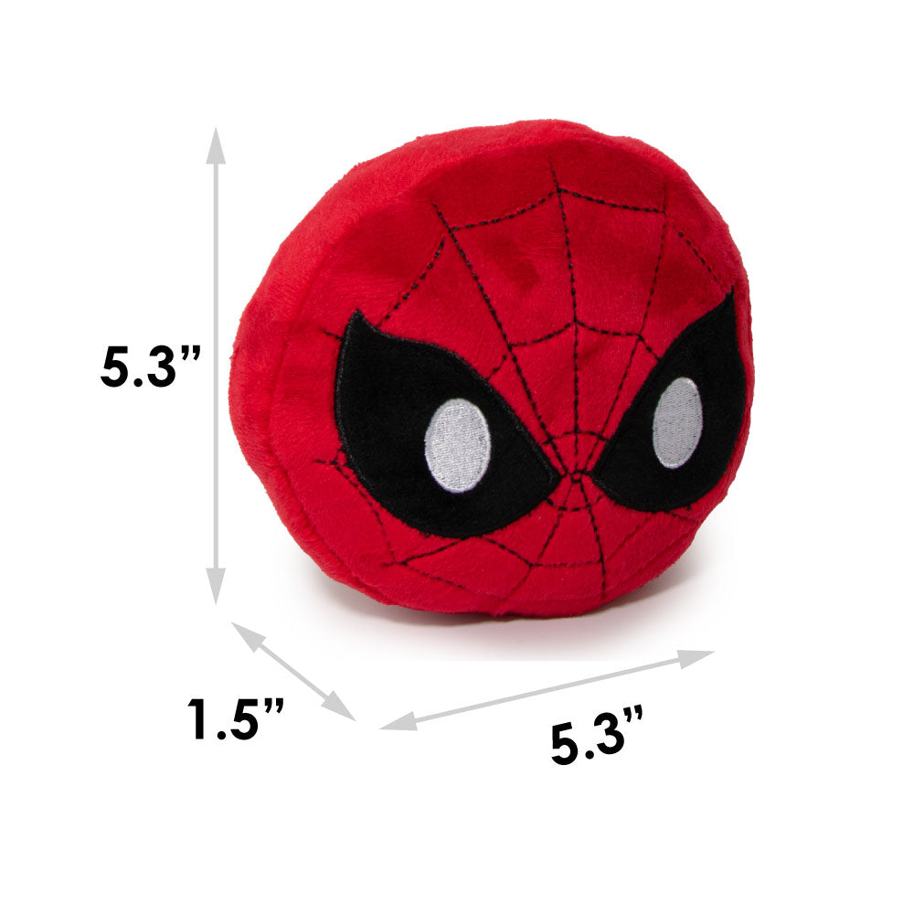Dog Toy Squeaky Plush - Spider-Man Face Emoji Red Black White