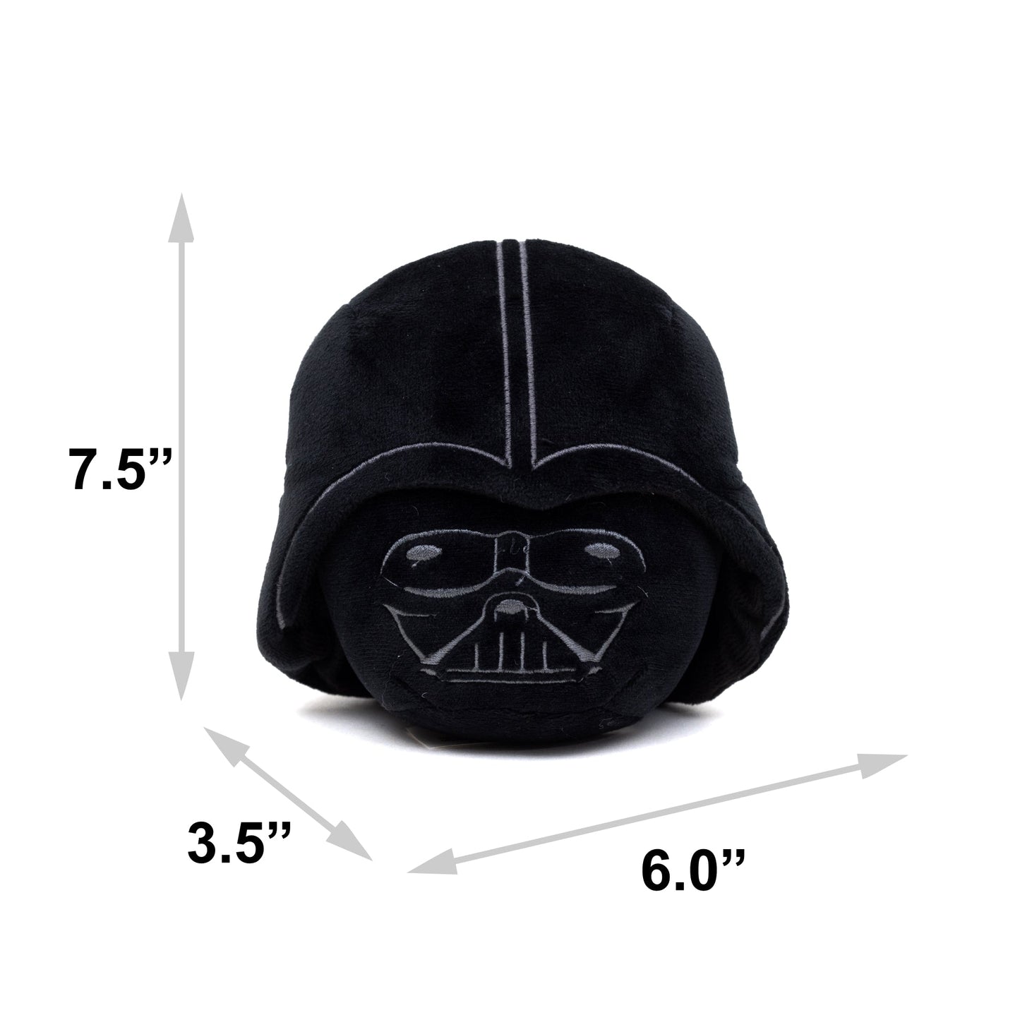 Dog Toy Squeaker Plush - Darth Vader Helmet Black