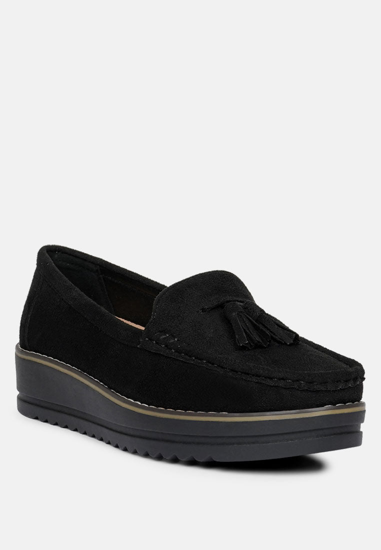 Daiki Platform Lug Sole Tassel Loafers
