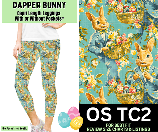Dapper Bunny Capri Length Leggings w/ Pockets