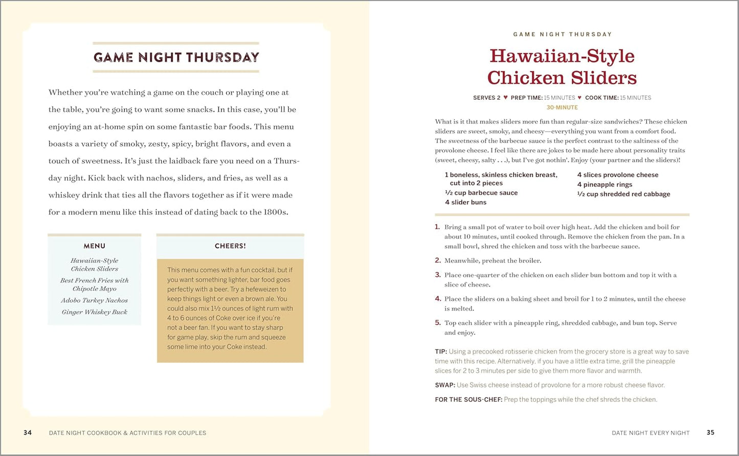 Date Night Cookbook and Activities for Couples: Recipes and Games for a Romantic Night In (Spiral Bound)