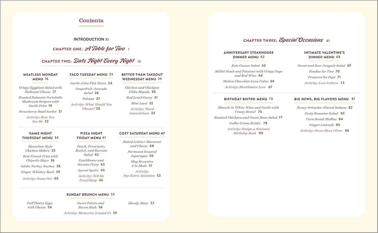 Date Night Cookbook and Activities for Couples: Recipes and Games for a Romantic Night In (Spiral Bound)