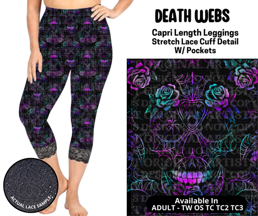 Preorder! Closes 5/12. ETA August. Death Web Lace Cuff Capris w/ Pockets