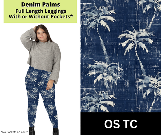 Denim Palms Full Length Leggings w/ Pockets